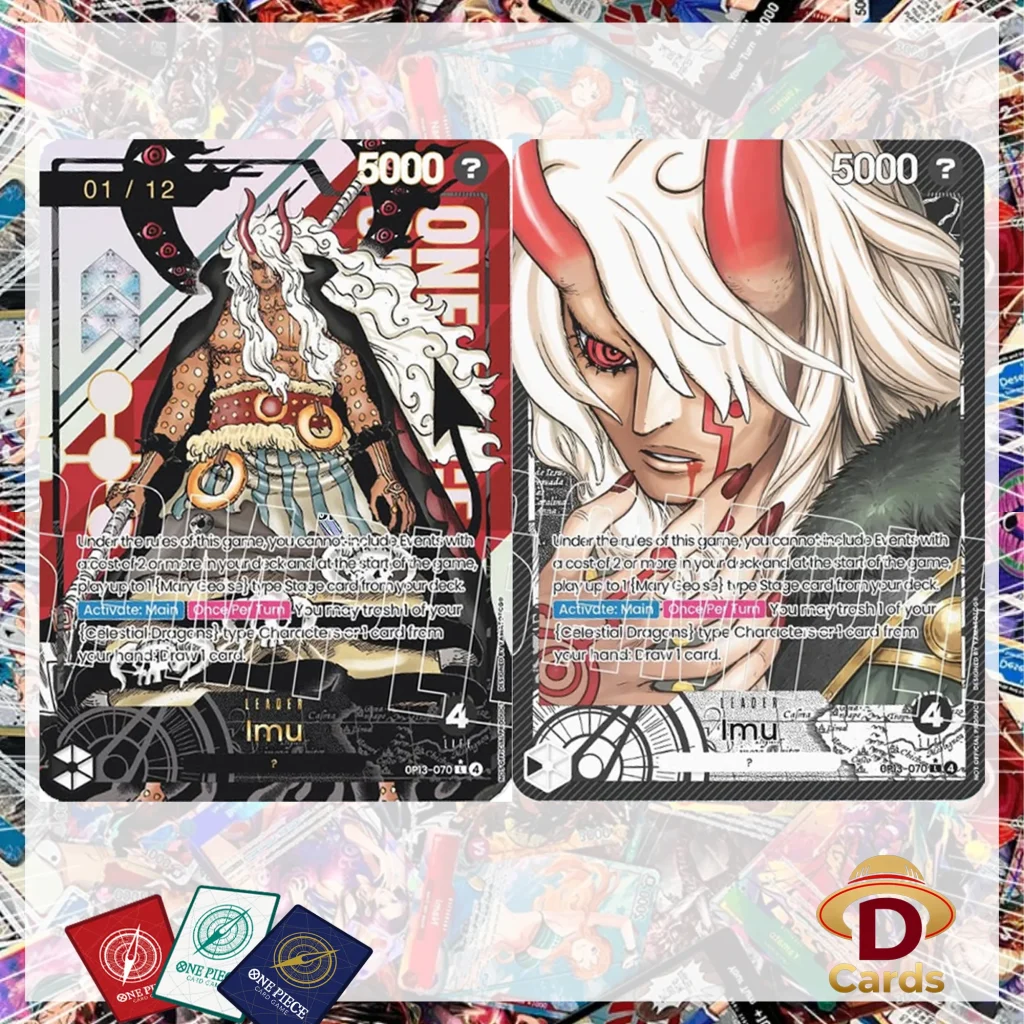 Коллекционная голографическая карта One Piece TCG с персонажами (Иму, Энел, Тич, Нами, Ямато и др.)