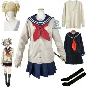 Косплей-костюм Himiko Toga из аниме «Моя геройская академия» для Хэллоуина: униформа JK, свитер, пальто, парик