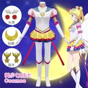 Парик для косплея по аниме «Красавица-воин Сейлор Мун» — Tsukino Usagi Uniform Dress Outfits Yellow Wig