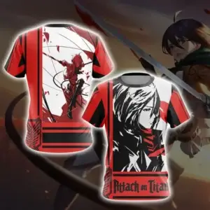 Футболка «Атака титанов» — 2026 Attack on Titan Mikasa Ackerman 3D Double-sided