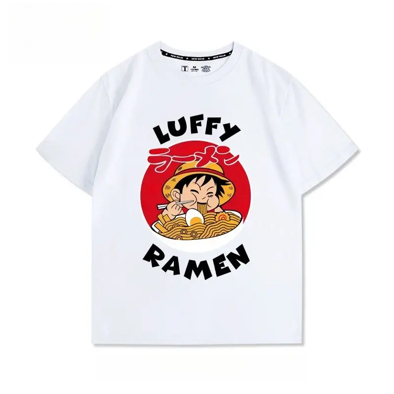 Футболка «Ван-Пис» — Straw Hat Luffy Is Eating Ramen Printed T-shirt