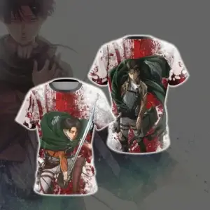 Футболка «Атака титанов» — 2026 Attack on Titan Levi Ackerman Double-Sided 3D