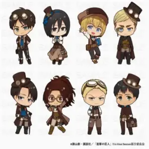 Акриловый стенд по аниме «Атака титанов» — Attack on Titan Mikasa Ackerman Eren Jager Cat Q