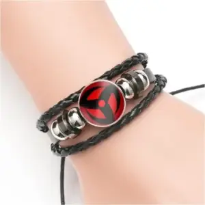 Товар для косплея по аниме «Наруто» — Snap Weave Leather Charm Hand Wristband Pocsket