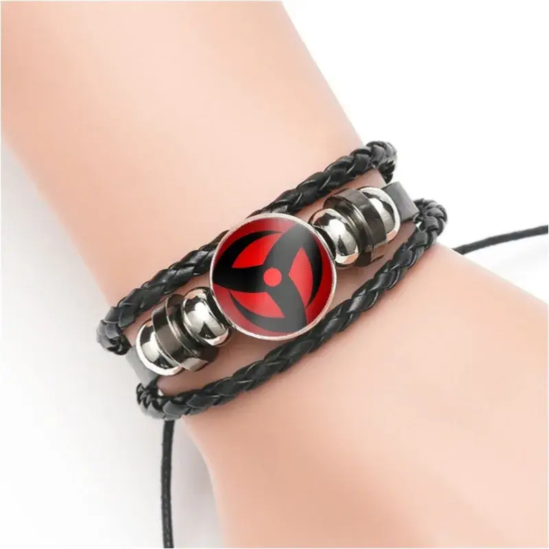 Товар для косплея по аниме «Наруто» — Snap Weave Leather Charm Hand Wristband Pocsket