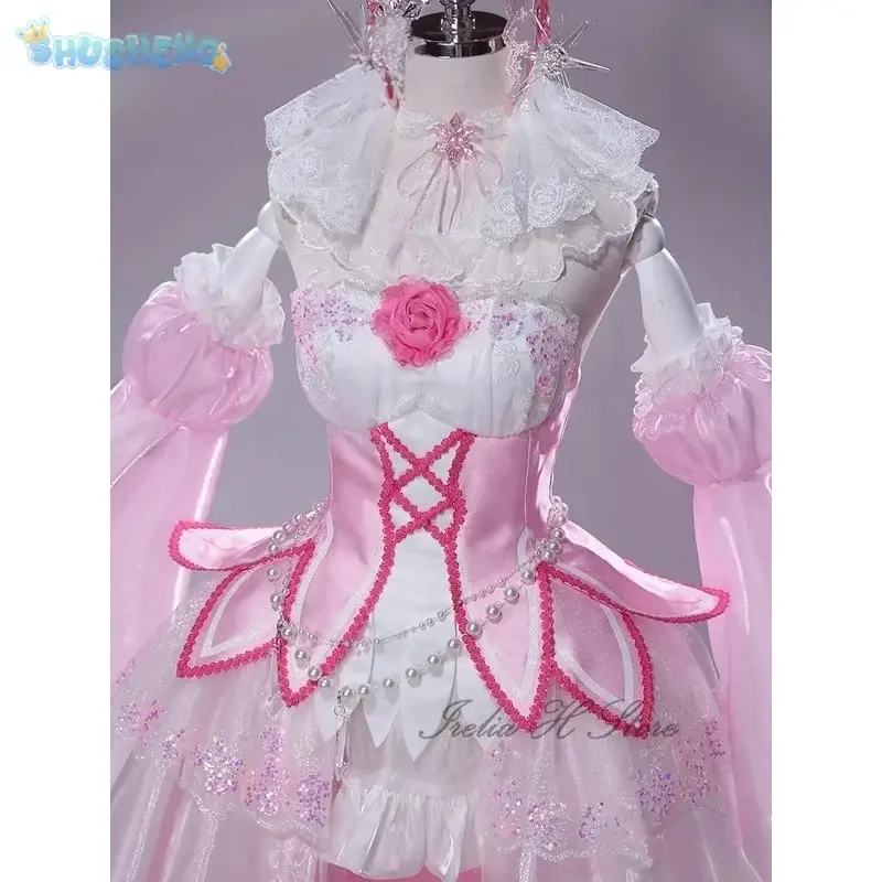Косплей-костюм по аниме «Re:Zero. Жизнь с нуля в альтернативном мире» — Ram Rem Re: Re:Zero Women’s Elegant Pink Crystal