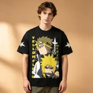 Футболка «Наруто» — Men's Minato Namikaze Yellow Flash Graphic T-Shirt