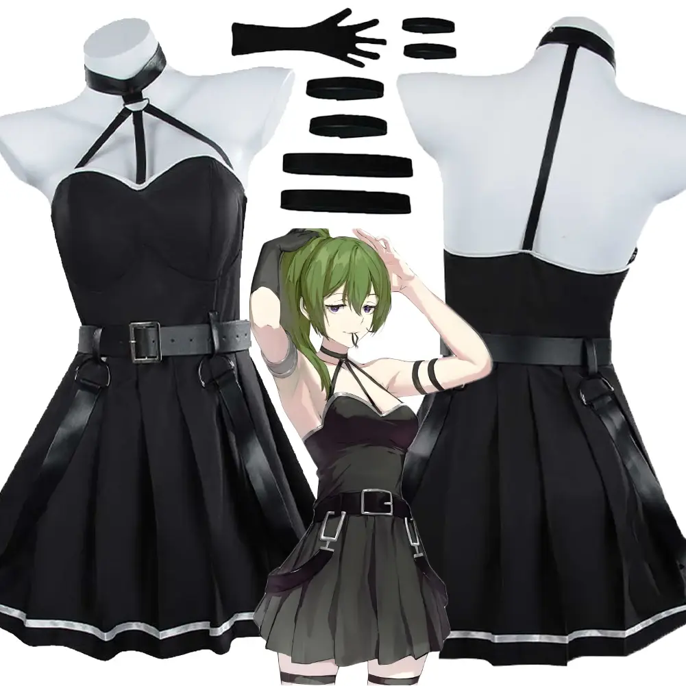 Перчатки для косплея «Провожающая в последний путь Фрирен» — Sousou No Frieren Ubel Black Dress Skirt Socks