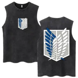 Одежда «Атака титанов» — 2026 Attack on Titan Wings of Freedom Acid Wash Tank