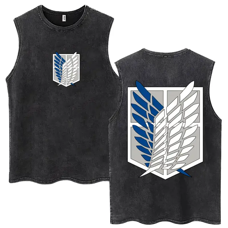 Одежда «Атака титанов» — 2026 Attack on Titan Wings of Freedom Acid Wash Tank