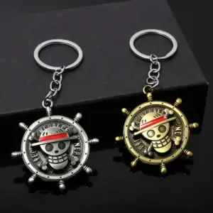 Брелок «Ван-Пис» — Keychain, Luffy Straw Hat Crew Rotatable Skull