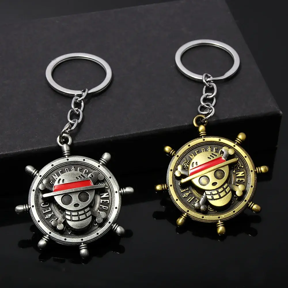 Брелок «Ван-Пис» — Keychain, Luffy Straw Hat Crew Rotatable Skull