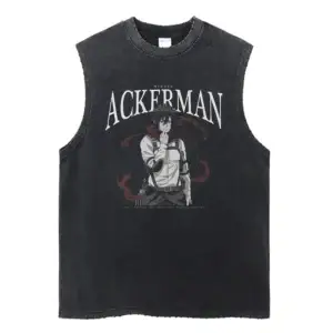 Товар для гиков «Атака титанов» — Attack on Titan Men's Gym Vest Summer Washed Vintage