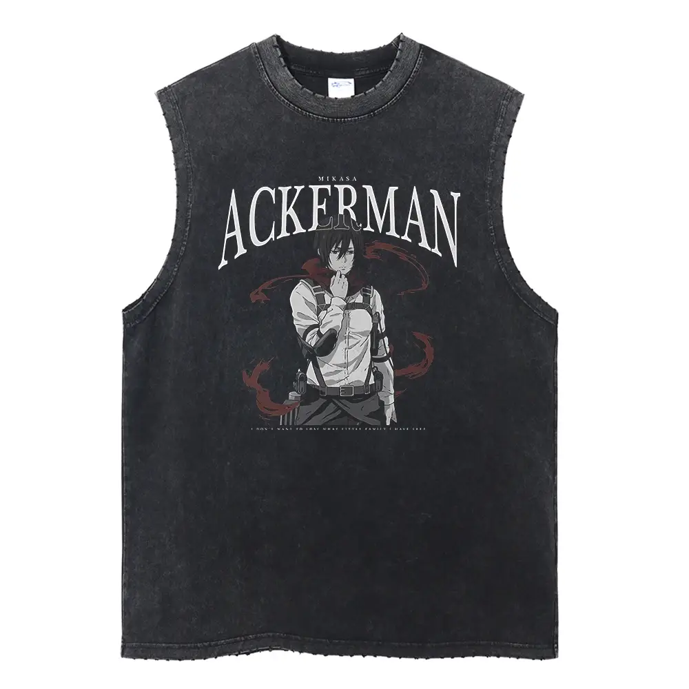 Товар для гиков «Атака титанов» — Attack on Titan Men’s Gym Vest Summer Washed Vintage