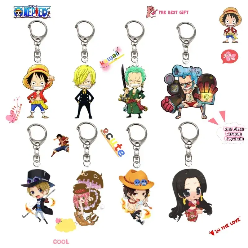 Брелок «Ван-Пис» — Cartoon Luffy Zoro Ace Acrylic Keychain Creative