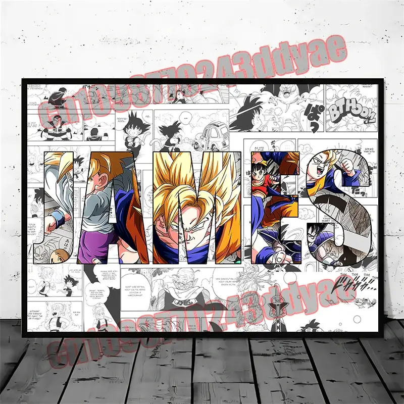 Постер «Драконий жемчуг» — Personalized Customized DIY Name Picture Goku Vegeta