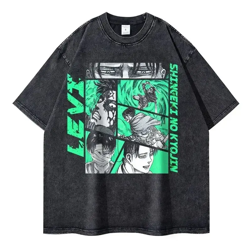 Футболка «Атака титанов» — Mikasa Ackerman T Shirts Vintage Washed Attack on