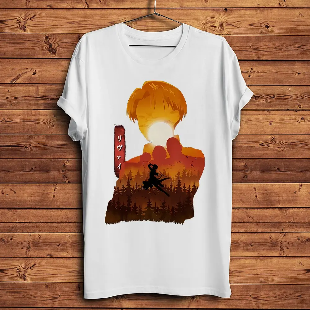 Футболка «Атака титанов» — Levi Ackerman Attack Titan Funny Tshirt Homme Short