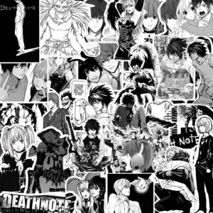 Наклейки «Тетрадь смерти» — 10/30/72pcs Cool Death Note Stickers Black White