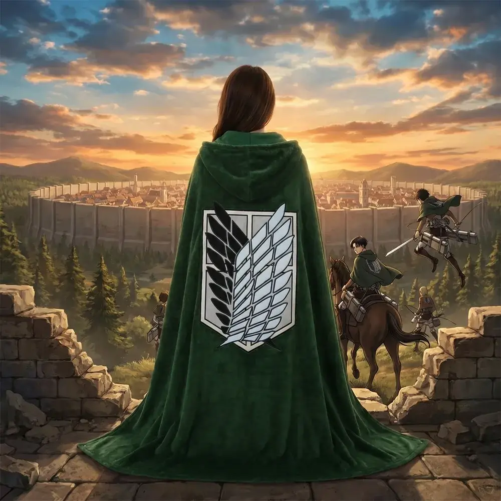 Худи «Атака титанов» — Attack on Titan Hoodie Cloak No Pajamas Blanket