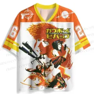 Футболка «Ковбой Бибоп» — Spike Spiegel Faye Valentine Graphic Jersey T‑shirt
