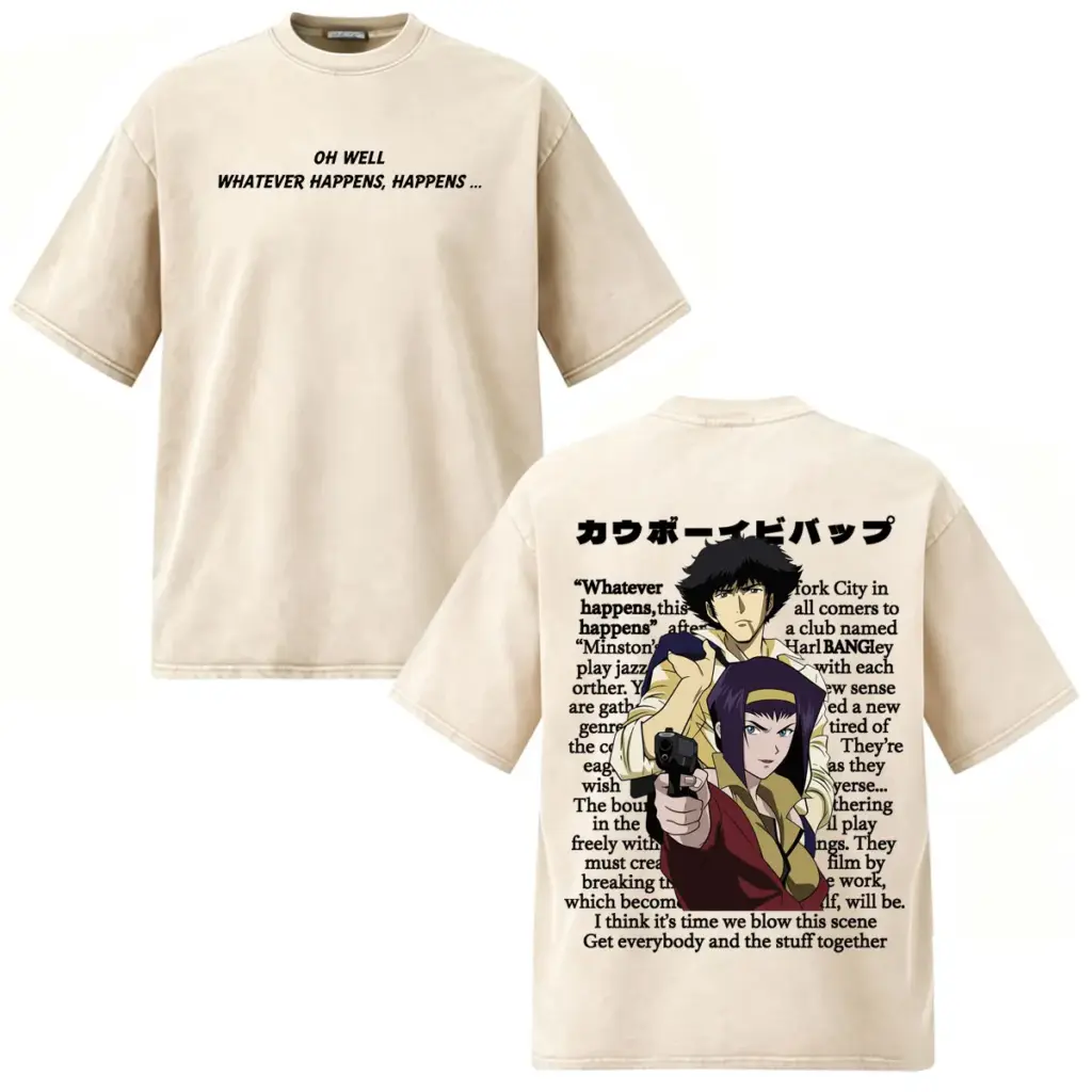 Футболка «Ковбой Бибоп» — Spike Spiegel Faye Valentine Vintage Washed T Shirt