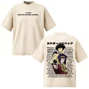Футболка «Ковбой Бибоп» — Spike Spiegel Faye Valentine Vintage Washed T Shirt
