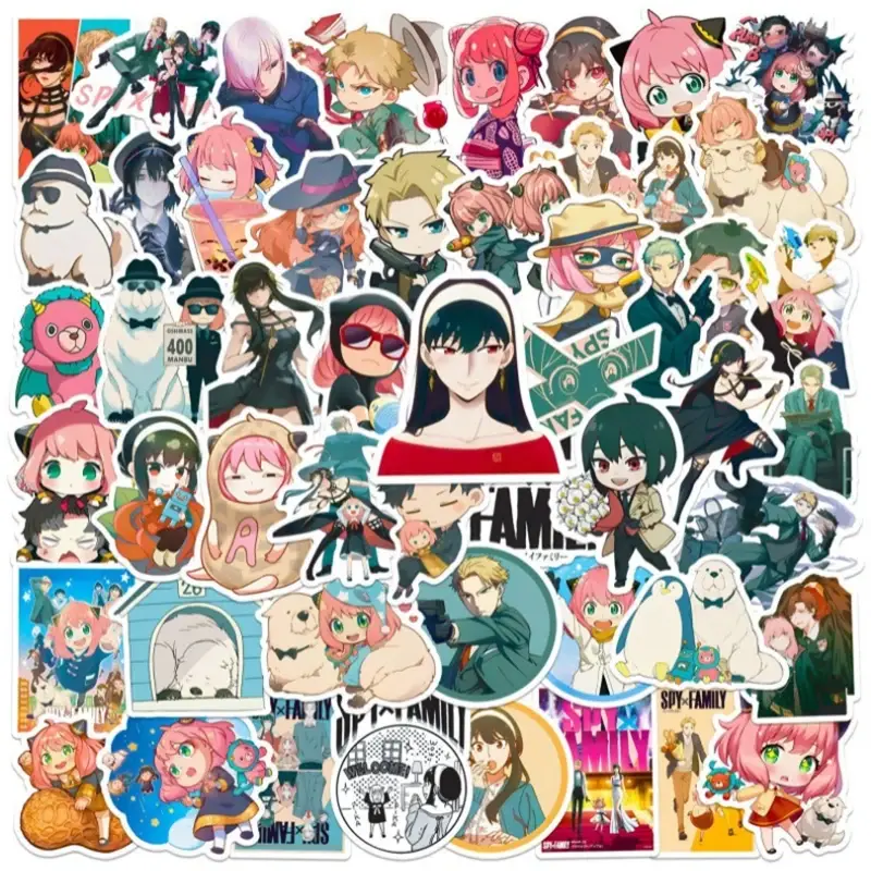Наклейки «Семья шпиона» — 50Pcs Funny SPY×FAMILY Anya Forger Stickers DIY